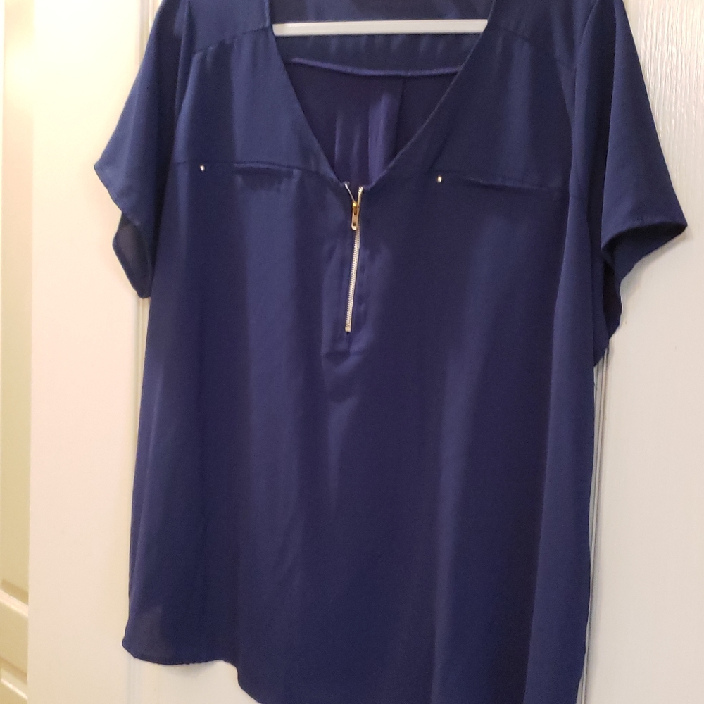 3xl Navy dressy top.